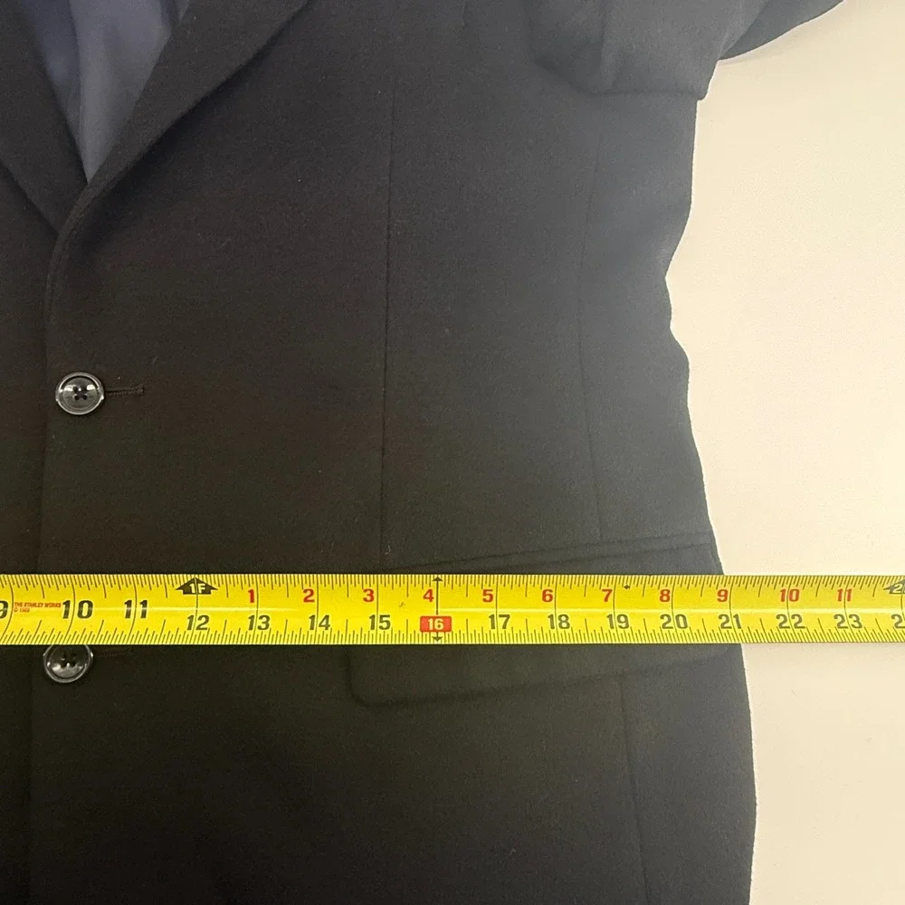 Nautica Mens 40R Black Wool Silk Cashmere Blend Two Button Blazer Sport Coat